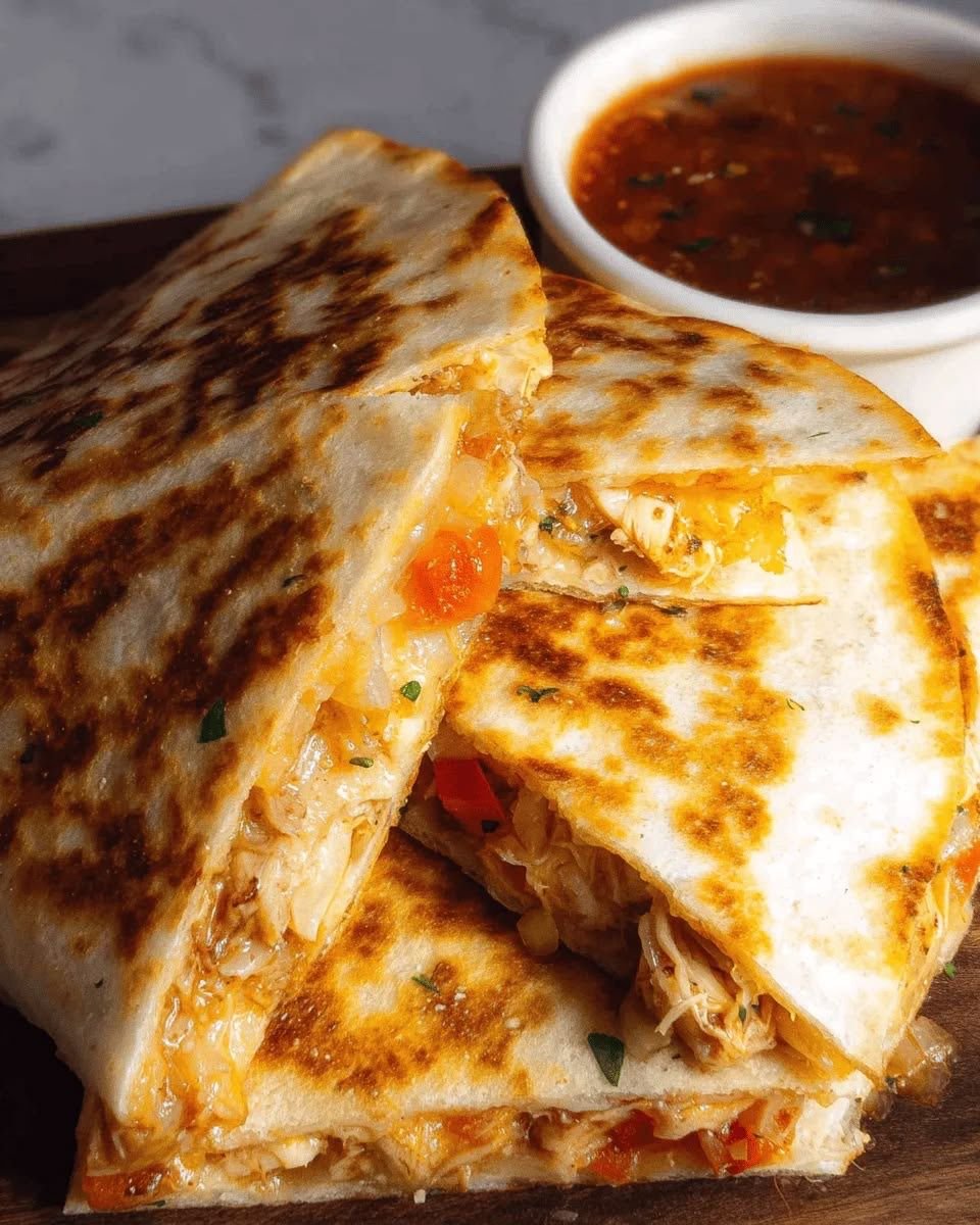 CHICKEN OR BEEF QUESADILLAS